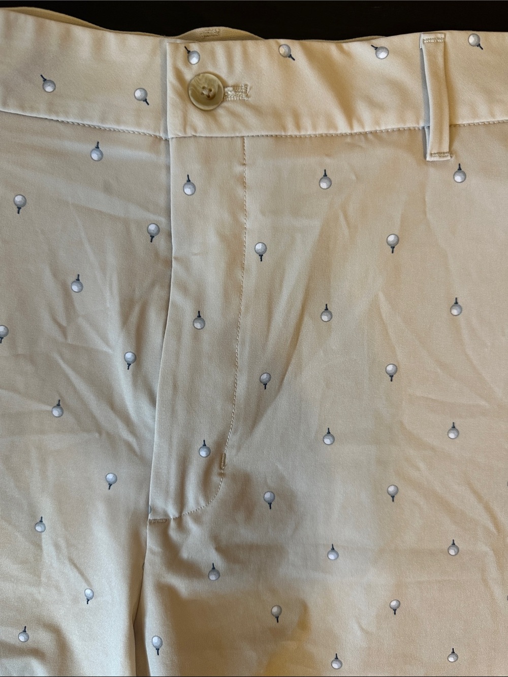 Walter Hagen Tan Chino Pants with Small White Printed Golf Balls - Picture 4 of 5